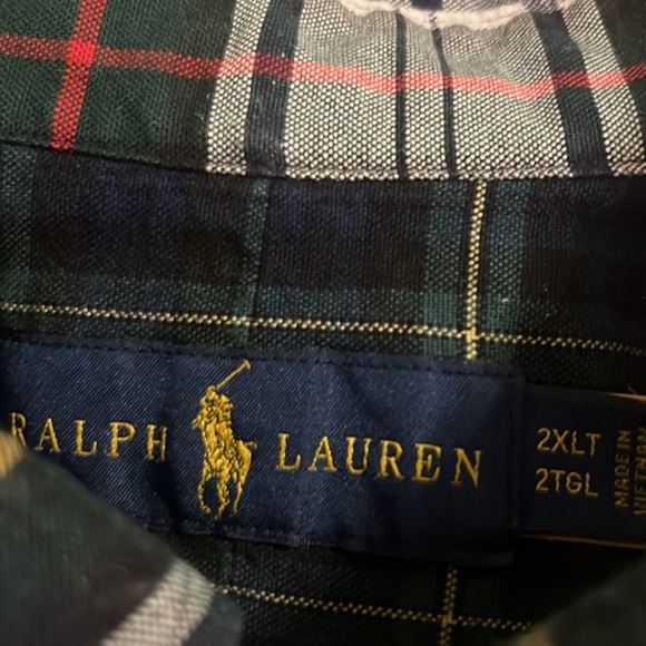 Ralph Lauren blue label 2XLT plaid with red green and blue really nice - Picture 2 of 3